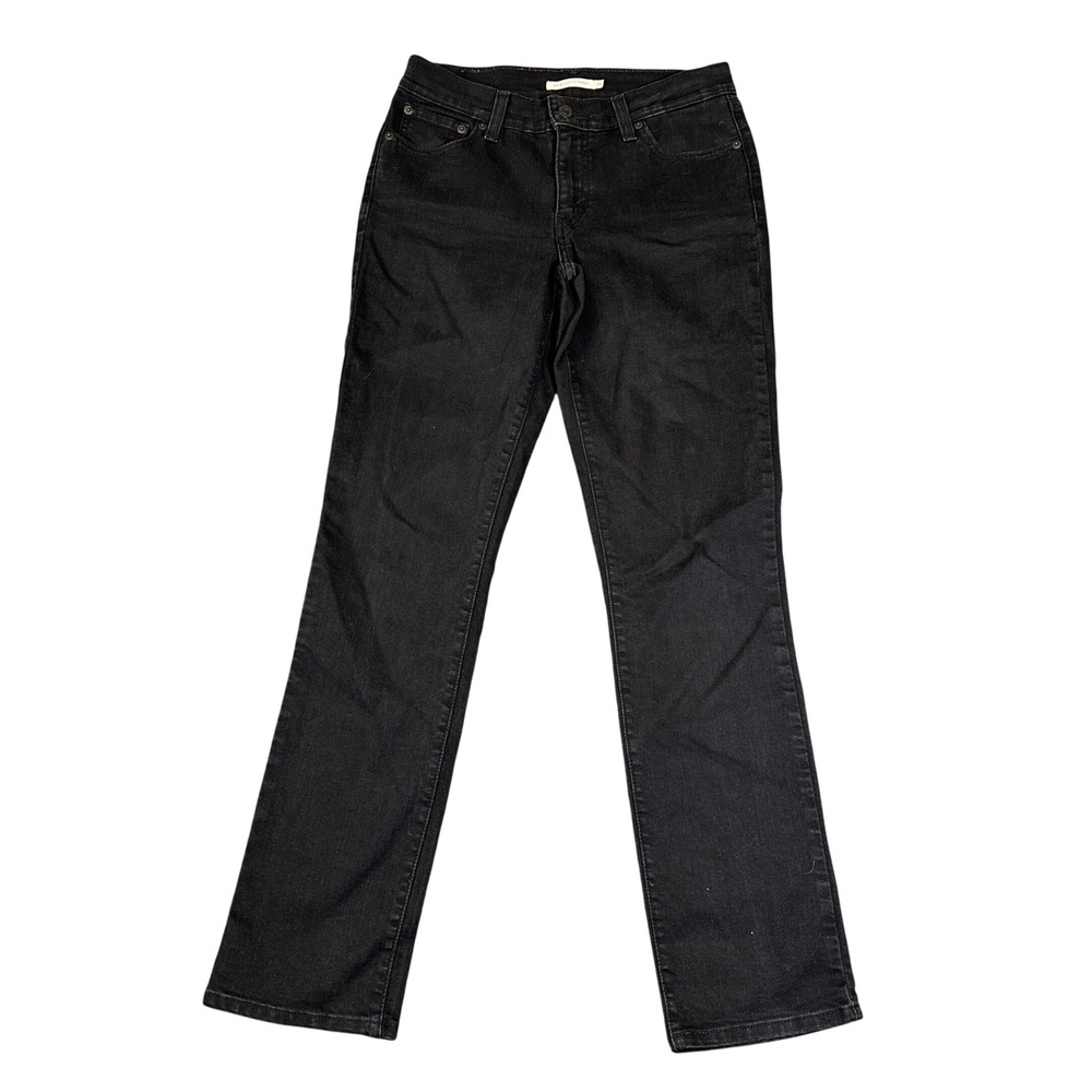 Levis 414 Relaxed Straight Jeans Black Denim Womens Size 26 29x30 Mid Rise